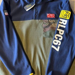 Polo Ralph Lauren Mens U.S Flag Sport Fleece Camo Pullover RLPC67 Hi Tech Sz XL